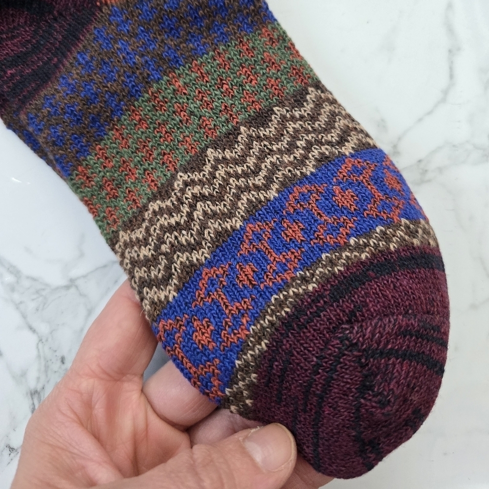 Bohemian | Granola brown blue maximalist print Gorpcore tube socks - Picture 4 of 7